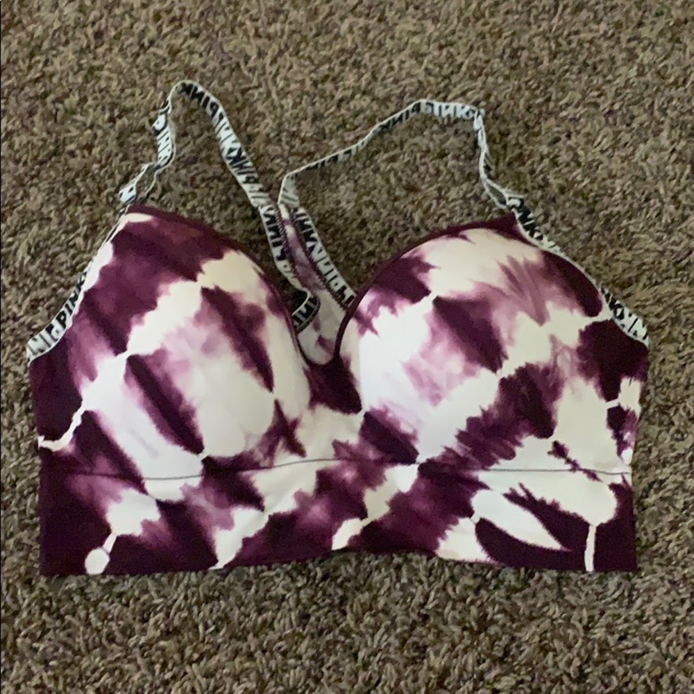 Purple pink sports bra